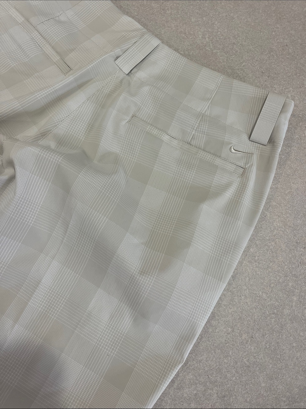 Nike Golf Light Beige Plaid Flat Front pants